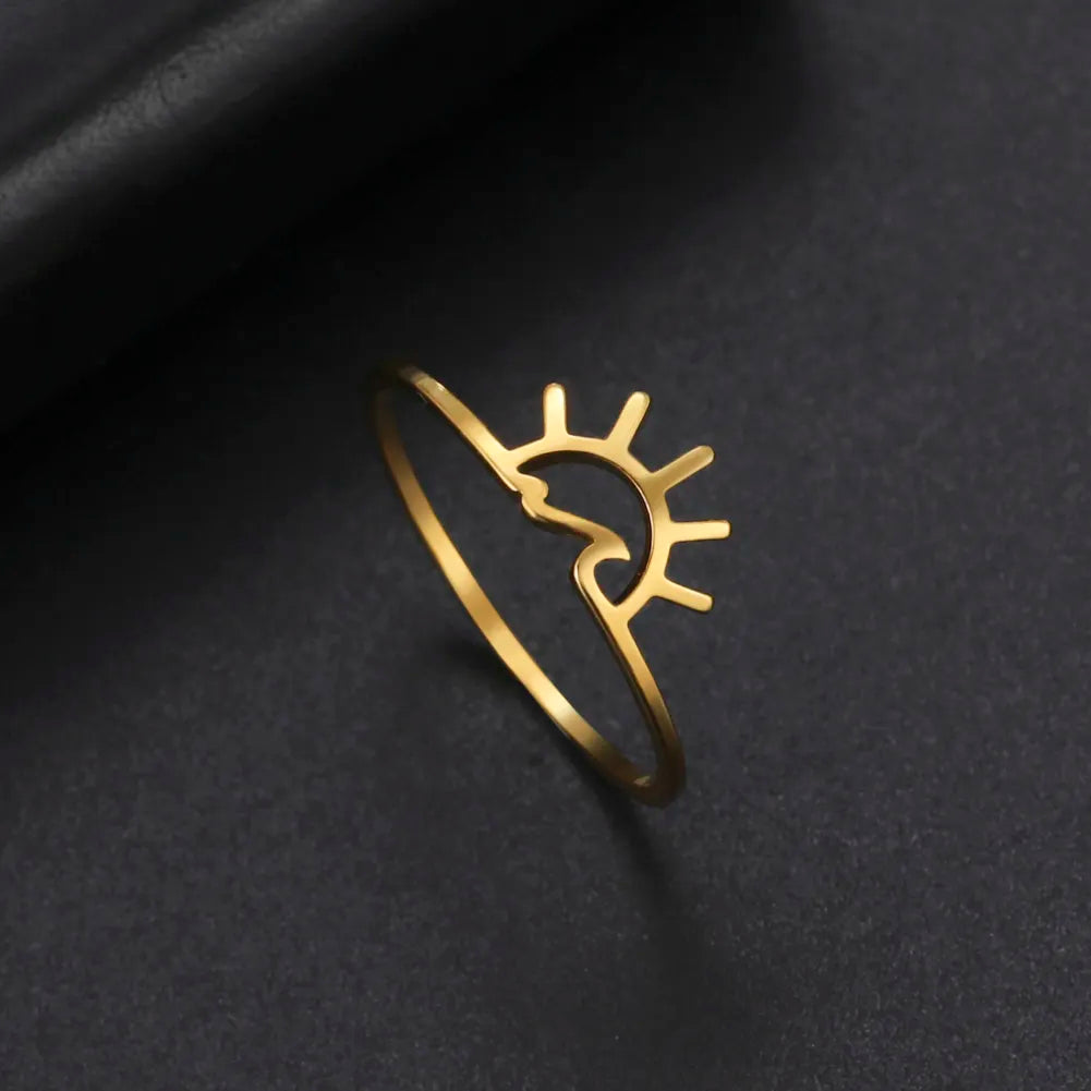 Ocean Wave Sunrise Ring Stainless Steel Ring ☀️