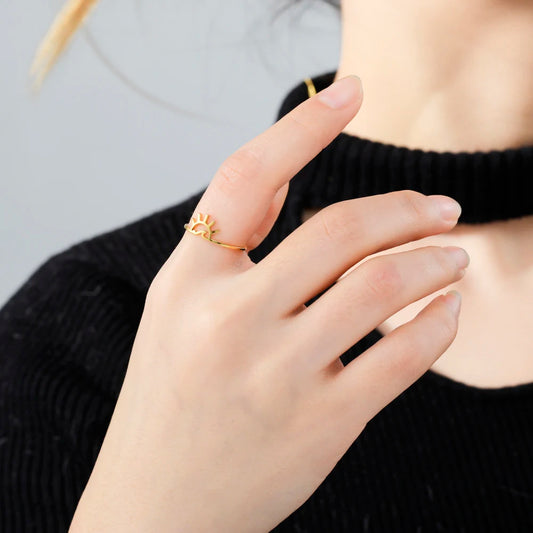 Ocean Wave Sunrise Ring Stainless Steel Ring ☀️