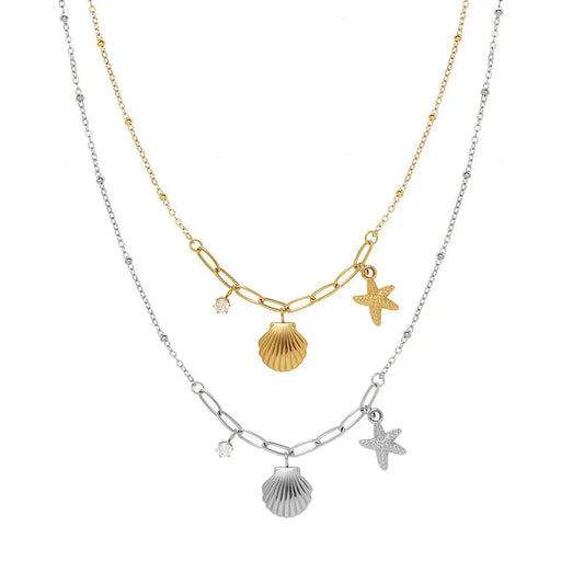 Exquisite Ocean Shell Starfish Necklace